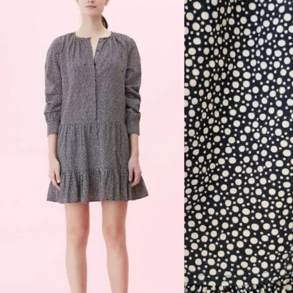 La Vie  Rebecca Taylor Polka Dot Black Dress
